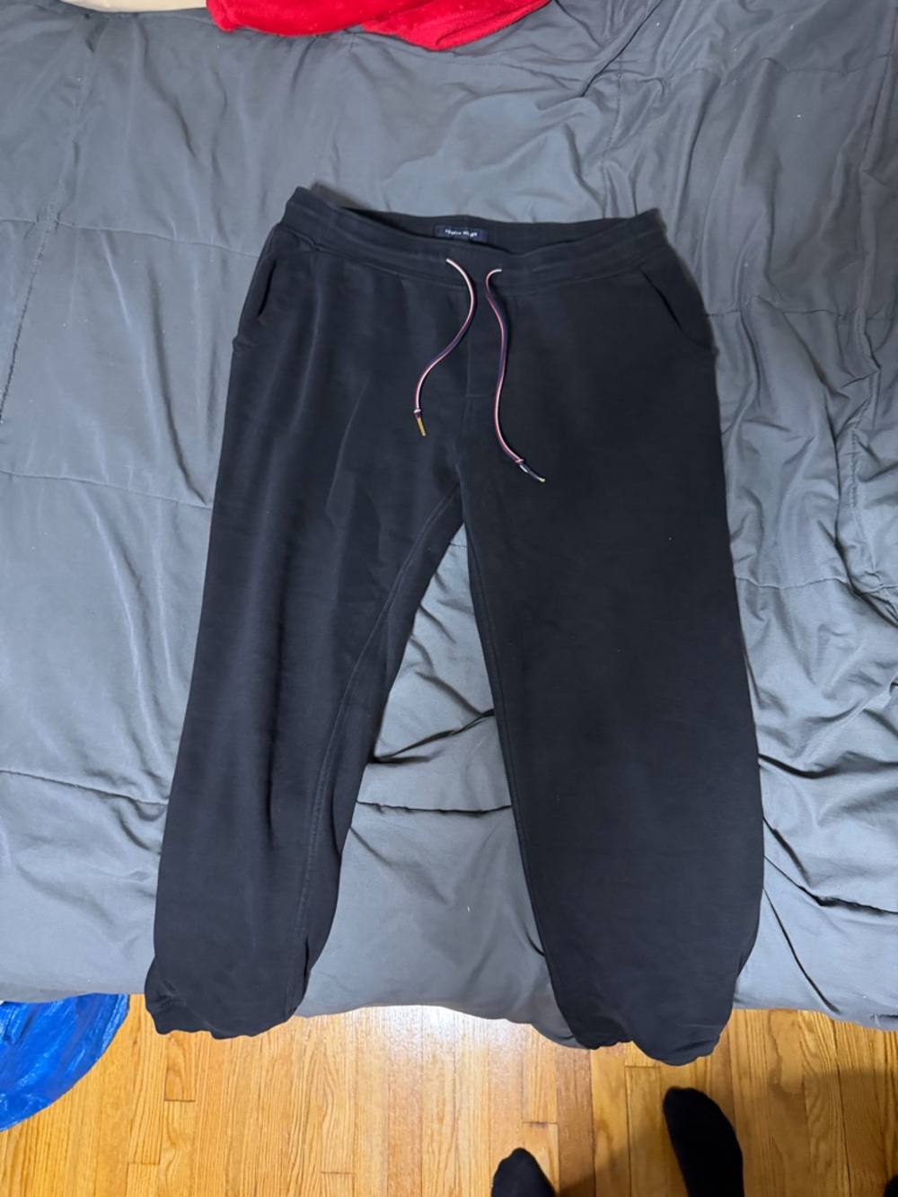 Tommy Hilfiger Black Sweatpants with Contrast Drawstring